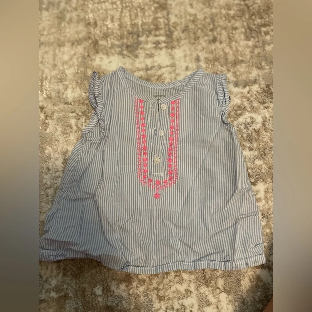 Carter's Blue and Pink Striped Blouse size 12 months